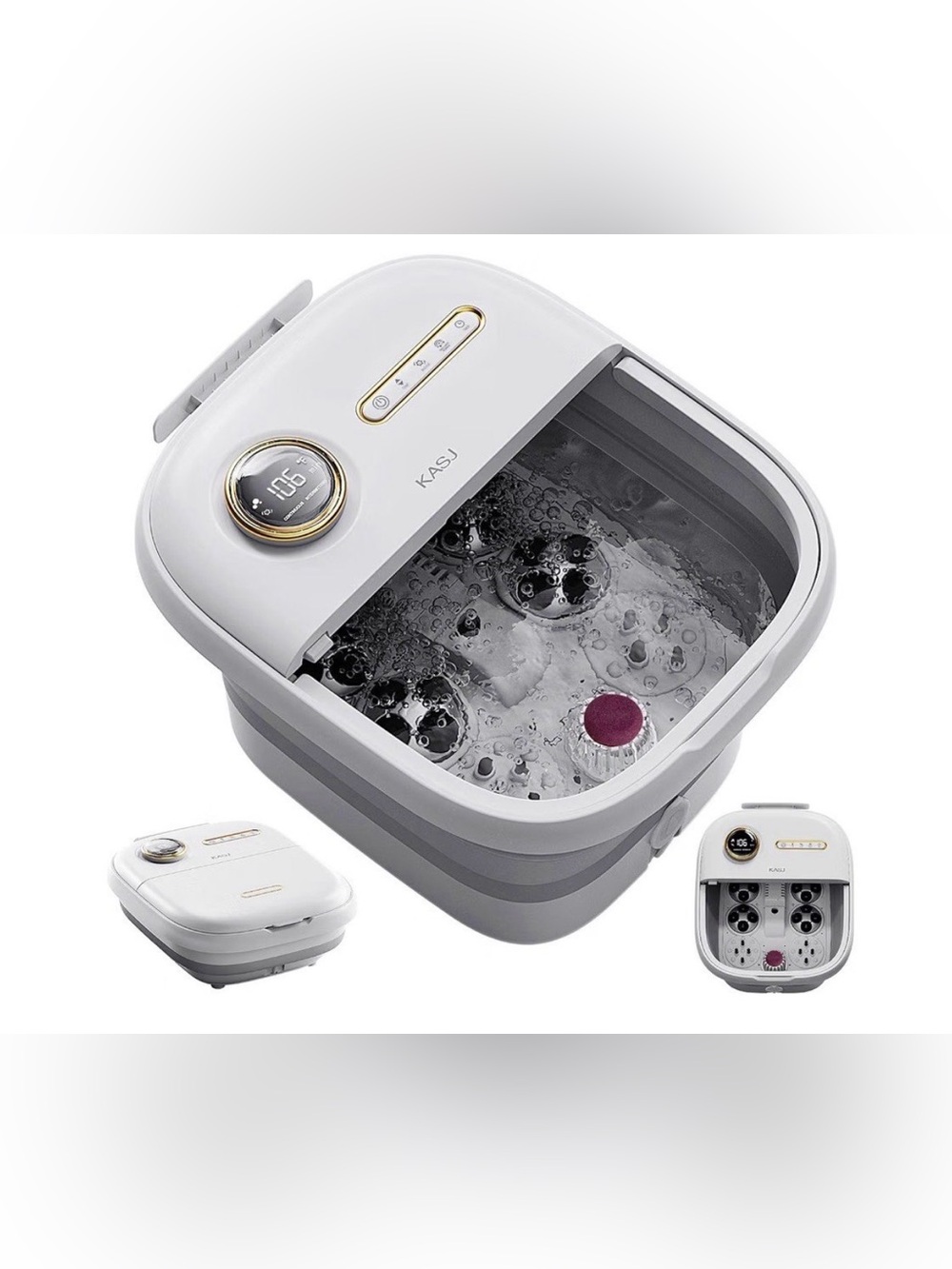 Collapsible Foot Spa Electric Rotary Massage with Heat,Bubble and Jet